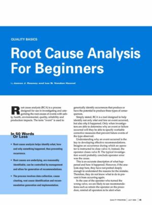 root cause analysis literature review crr 325